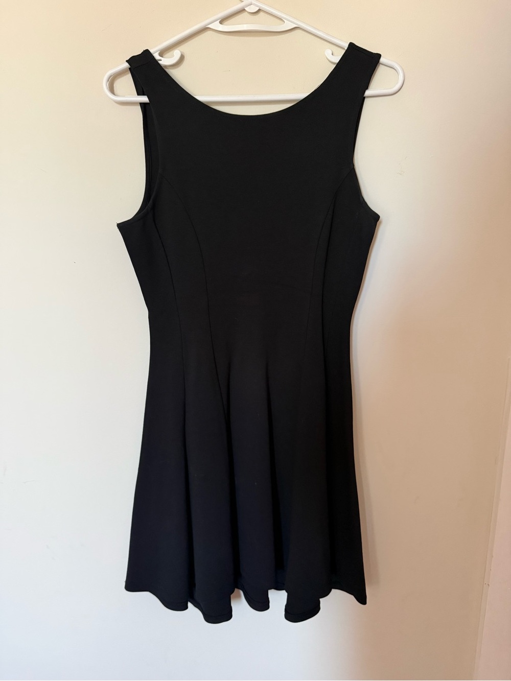 Monteau Black Sleeveless Fit & Flare Mini Dress with a bow in the back